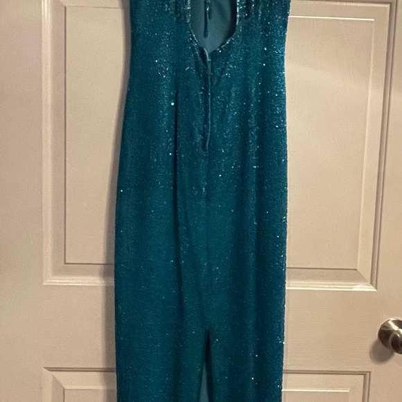 Teal beaded/sequin prom dress - Picture 2 of 3